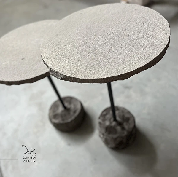 Conjunto Mesa Lateral Basalto Levigado Redondo